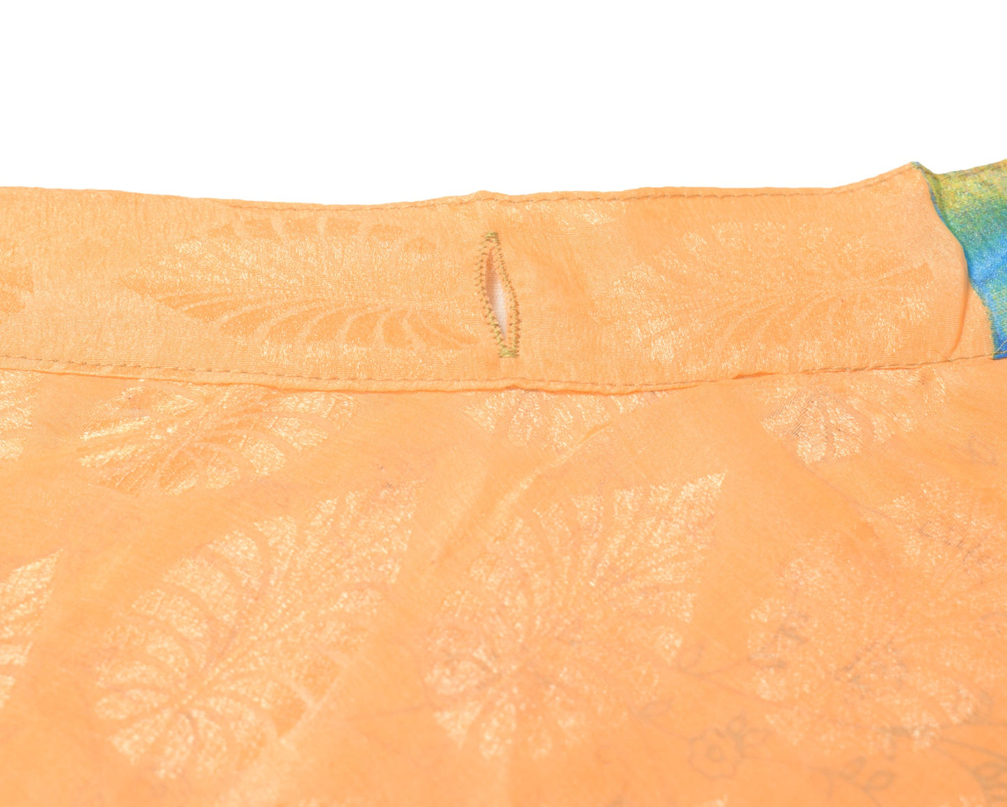 Sushila Vintage Peach Art Silk Saree Magic Wrap Reversible Skirt BeachDress Boho