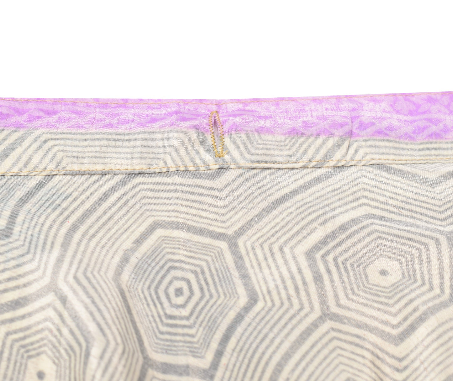 Sushila Vintage Cream Saree Magic Wrap Floral Reversible Skirt Art Silk Beach Dress