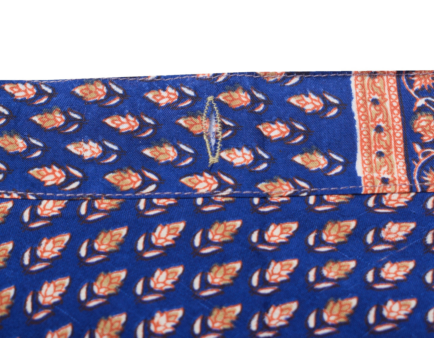 Sushila Vintage Art Silk Saree Magic Wrap Reversible Blue Boho Skirt BeachDress