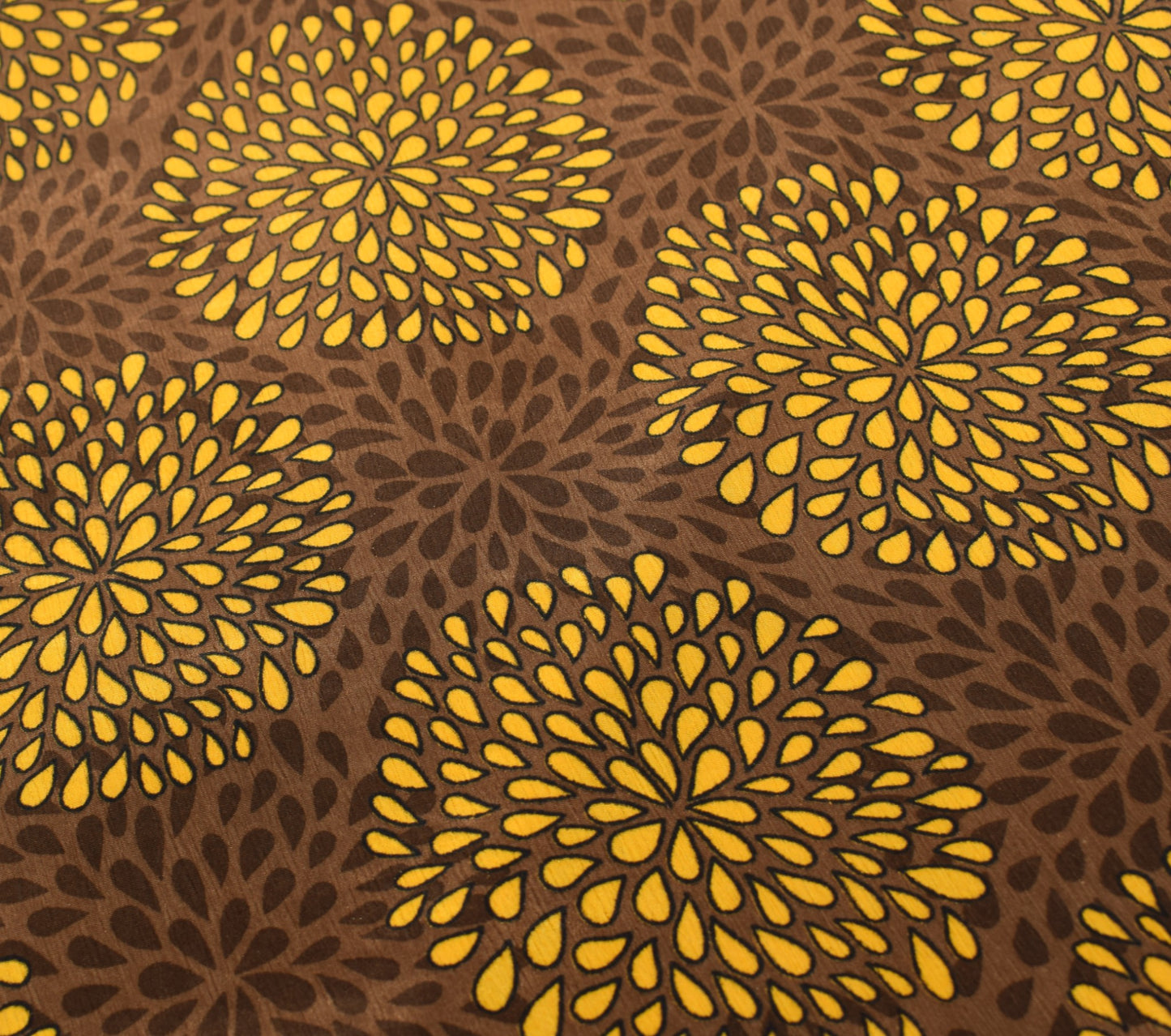 Sushila Vintage Brown Art Silk Saree Magic Wrap Floral Reversible Skirt Beach Dress