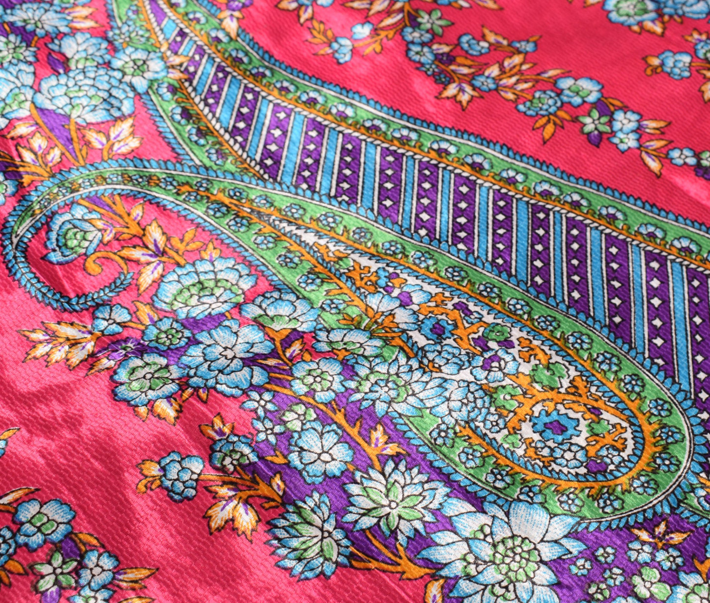 Sushila Vintage Art Silk Saree Magic Wrap Reversible Magenta Skirt Beach Dress