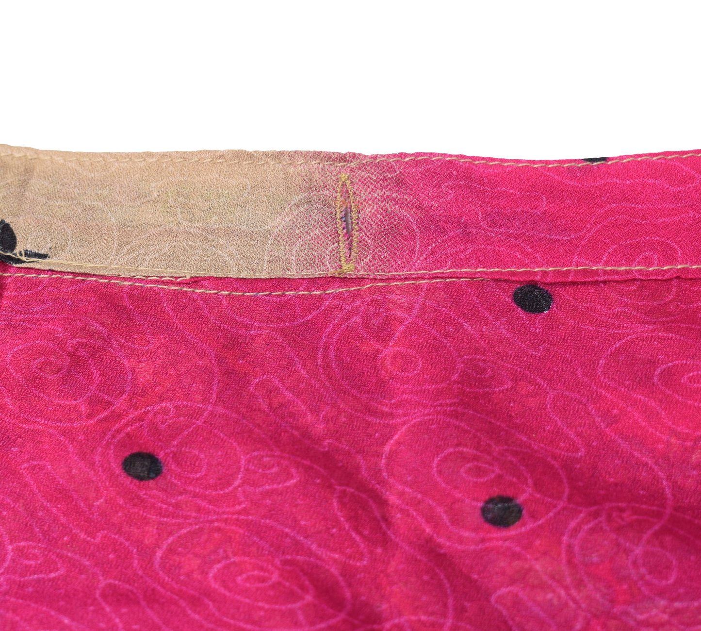 Sushila Vintage Art Silk Saree Magic Wrap Reversible Magenta Skirt Beach Dress