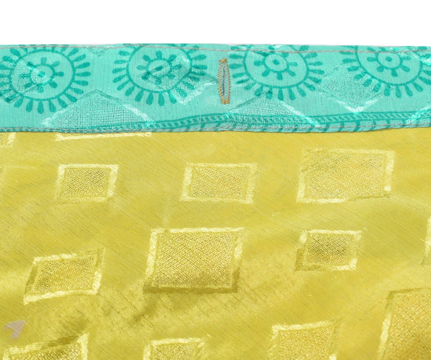 Sushila Vintage Art Silk Saree Magic Wrap Reversible Skirt Beach Dress Yellow