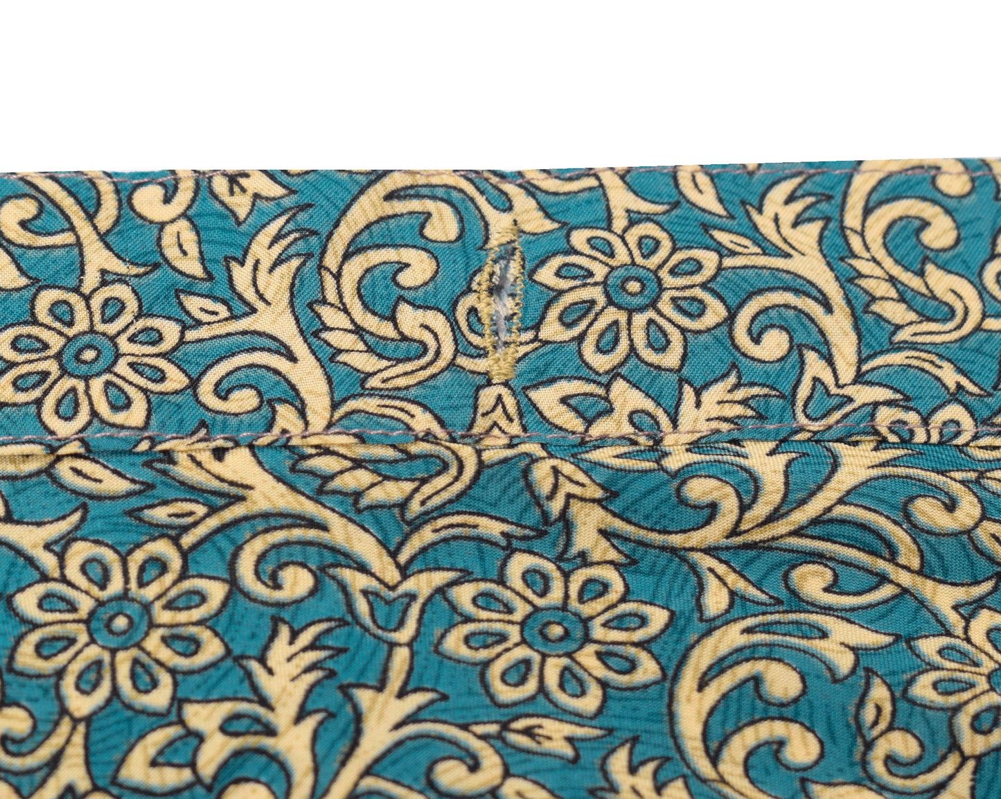 Sushila Vintage Art Silk Saree Magic Wrap Reversible Skirt Teal Blue Beach Dress Boho