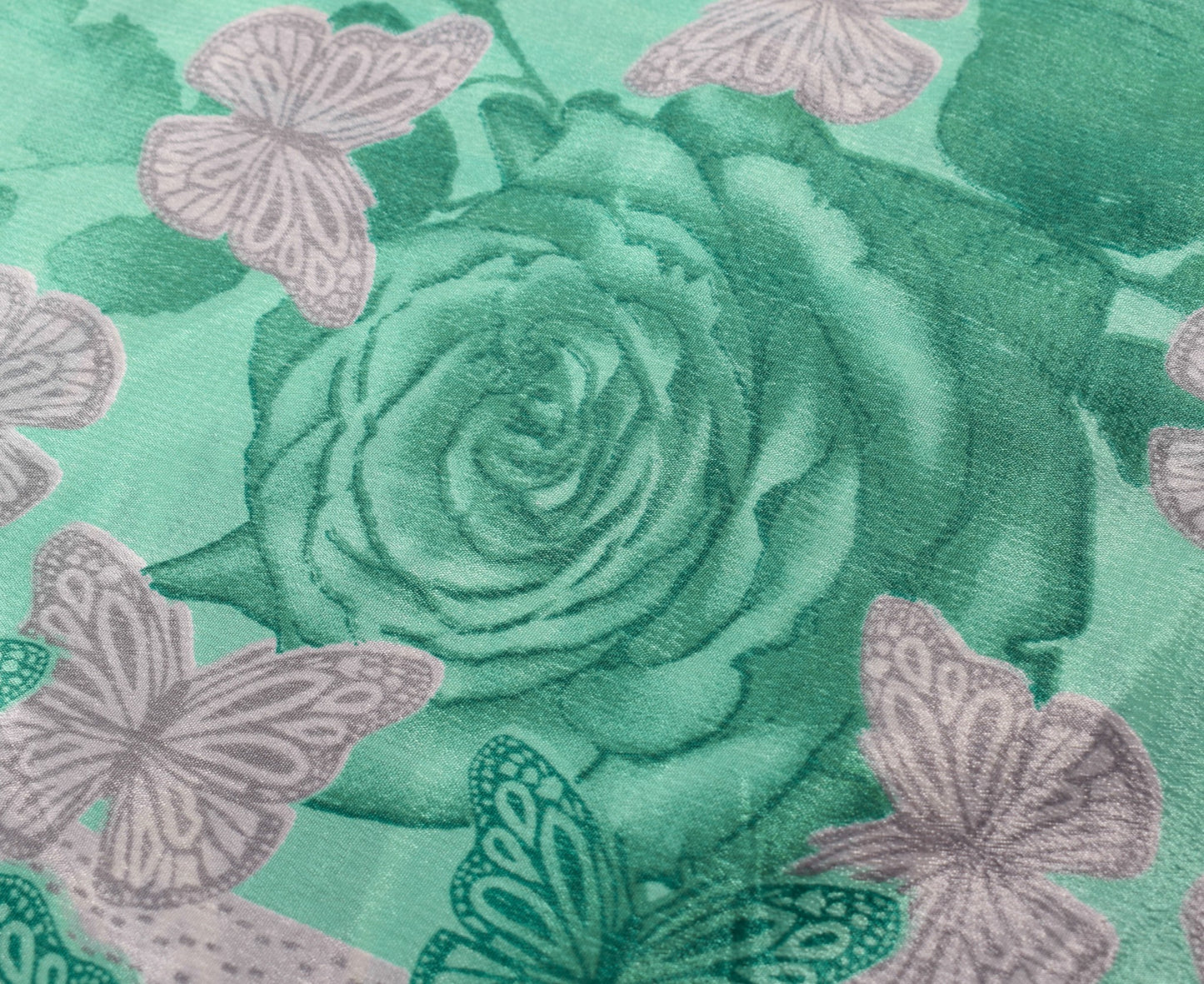 Sushila Vintage Art Silk Saree Magic Wrap Aqua Green Reversible Skirt Beach Dress