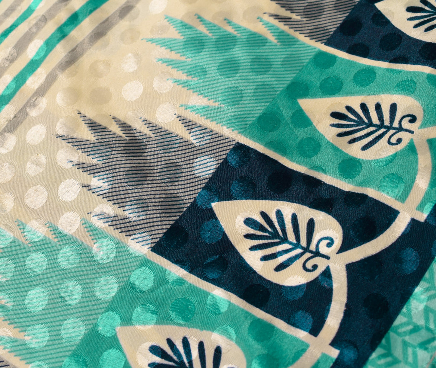 Sushila Vintage Art Silk Saree Magic Wrap Aqua Green Reversible Skirt Beach Dress