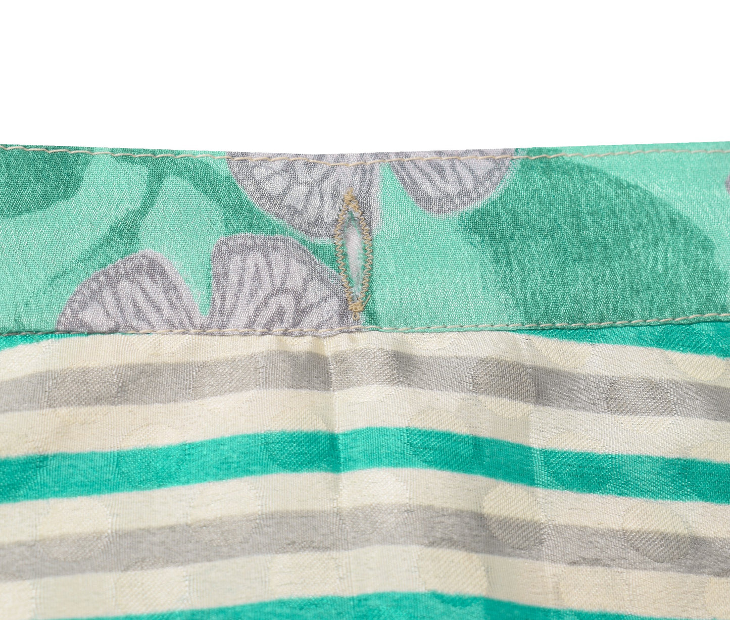 Sushila Vintage Art Silk Saree Magic Wrap Aqua Green Reversible Skirt Beach Dress