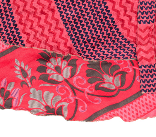 Sushila Vintage Art Silk Saree Magic Wrap Magenta Reversible Skirt Beach Dress