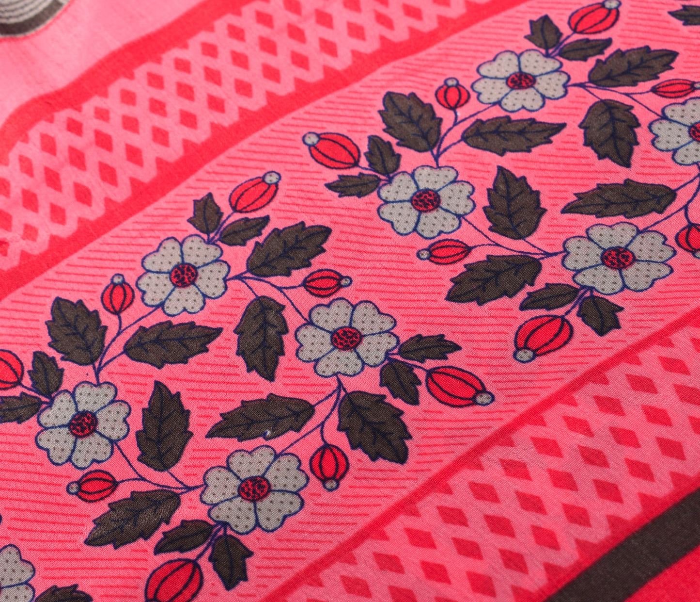 Sushila Vintage Art Silk Saree Magic Wrap Magenta Reversible Skirt Beach Dress