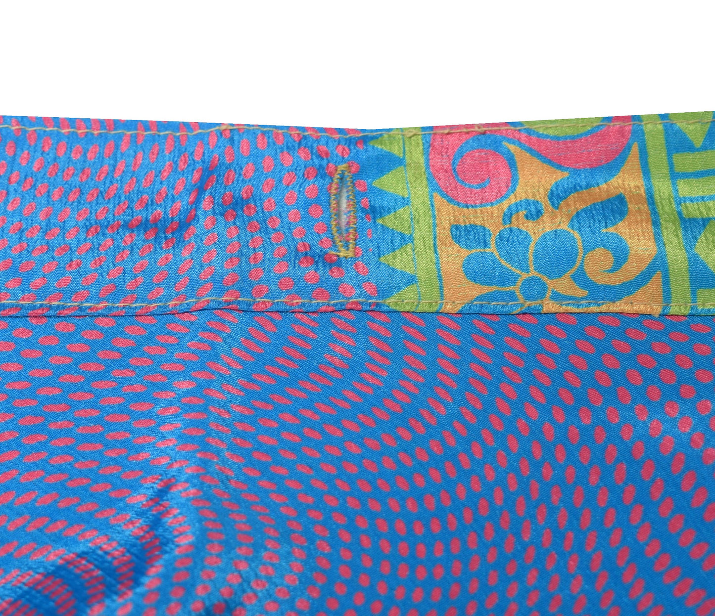 Sushila Vintage Dual Tone Saree Magic Wrap Reversible Skirt Art Silk BeachDress