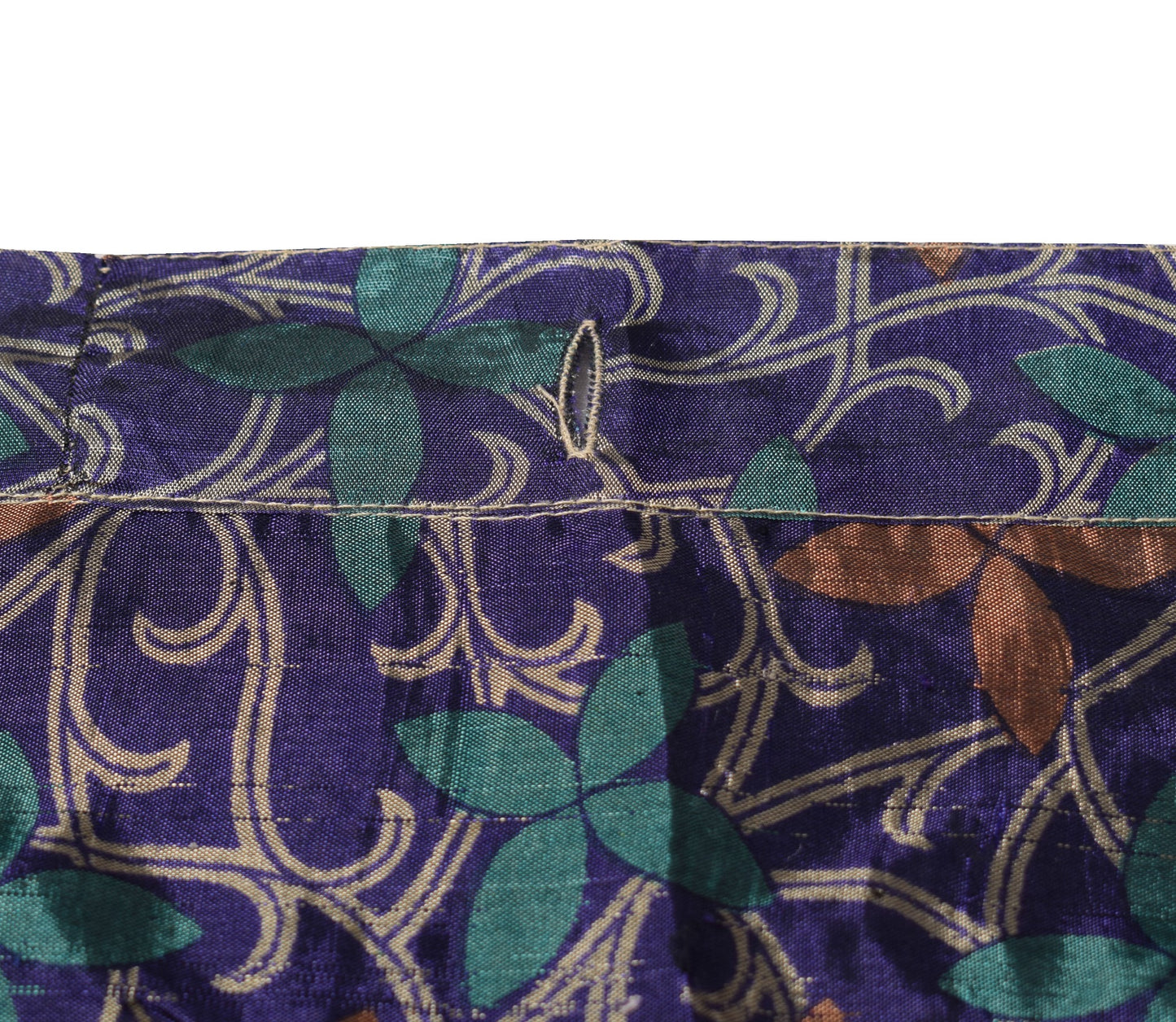Sushila Vintage Art Silk Saree Magic Wrap Blue Boho Reversible Skirt BeachDress