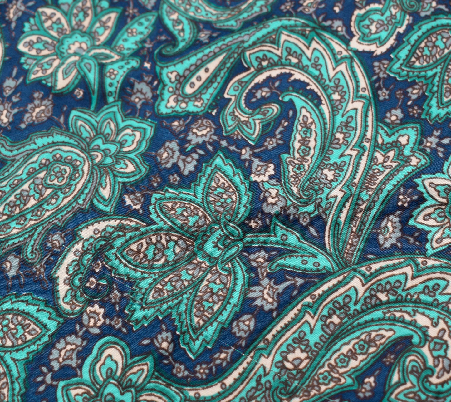 Sushila Vintage Art Silk Saree Magic Wrap Blue Paisley Reversible Skirt Beach Dress