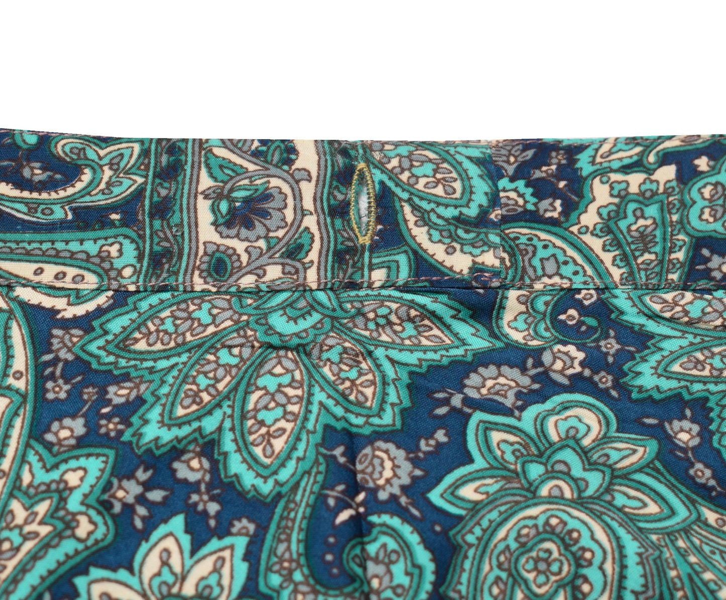Sushila Vintage Art Silk Saree Magic Wrap Blue Paisley Reversible Skirt Beach Dress