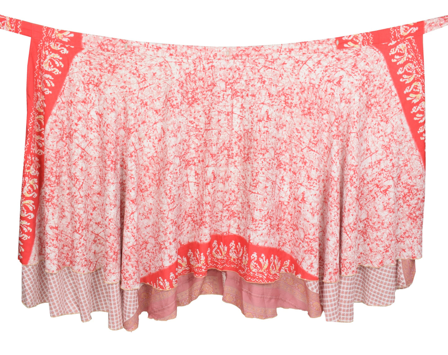 Sushila Vintage Art Silk Saree Magic Floral Wrap Reversible Skirt Beach Dress