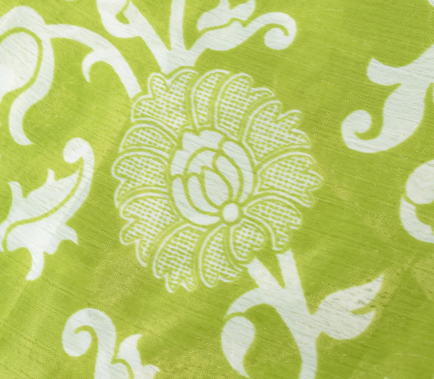 Sushila Vintage Art Silk Saree Magic Wrap Reversible Skirt Beach Dress Green Floral