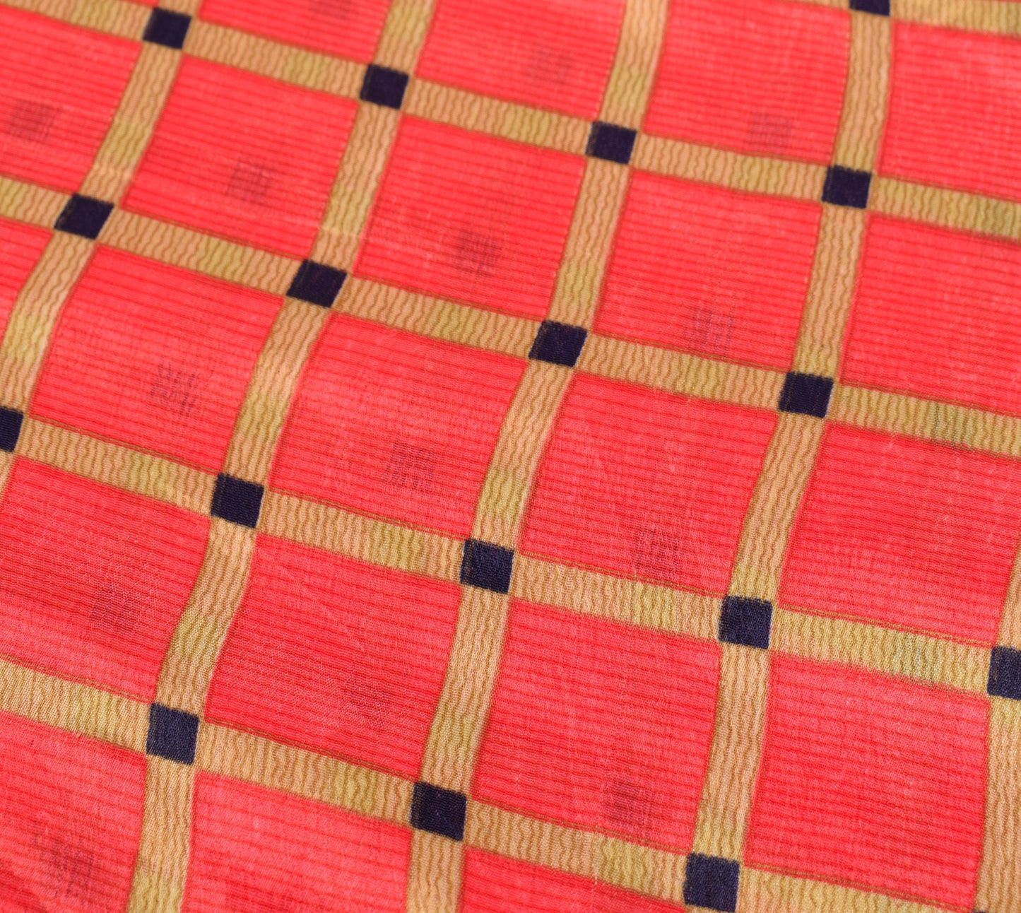 Sushila Vintage Pink Checks Saree Magic Wrap Reversible Skirt Art Silk Beach Dress