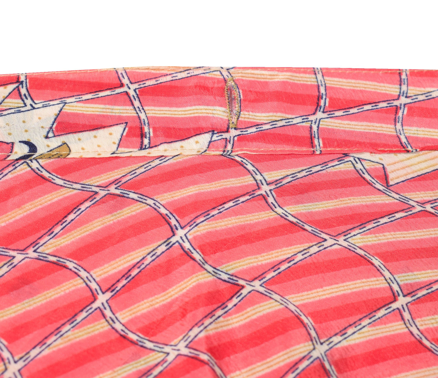 Sushila Vintage Pink Checks Saree Magic Wrap Reversible Skirt Art Silk Beach Dress