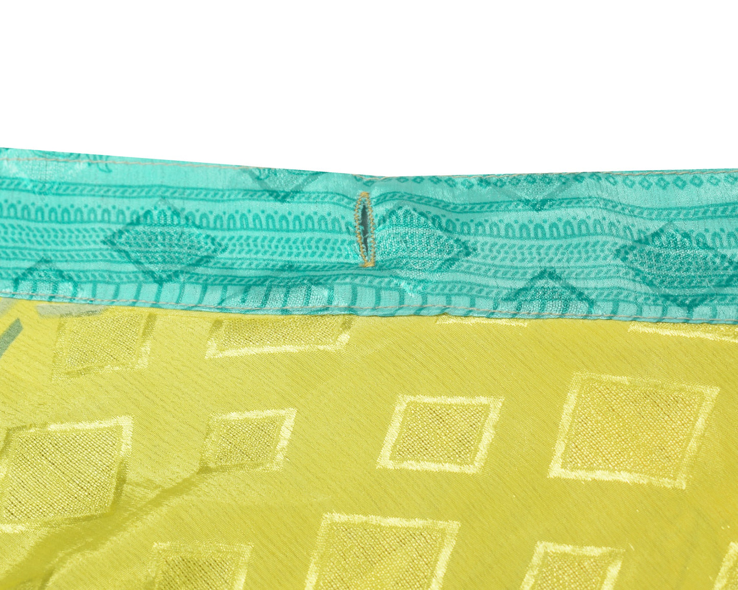Sushila Vintage Art Silk Saree Magic Wrap Reversible Skirt Yellow Beach Dress