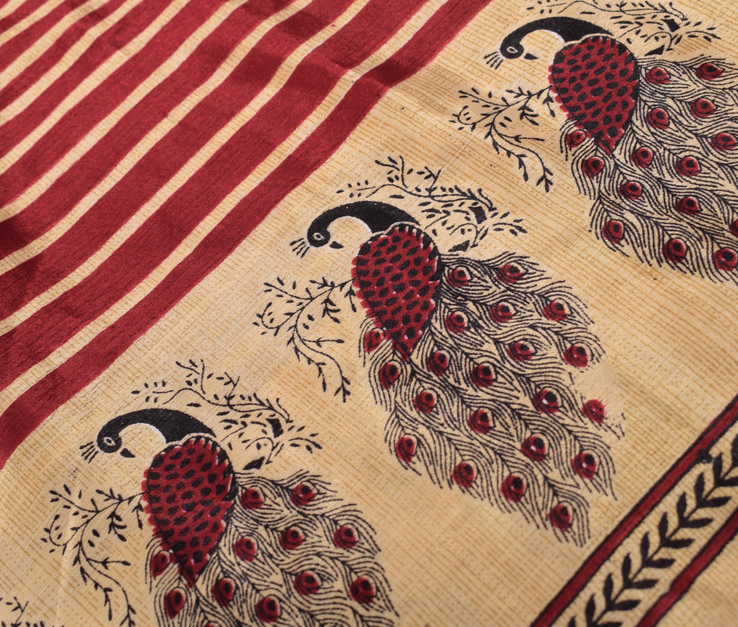 Sushila Vintage Art Silk Saree Magic Wrap Reversible Skirt Maroon Polka Dot Dress