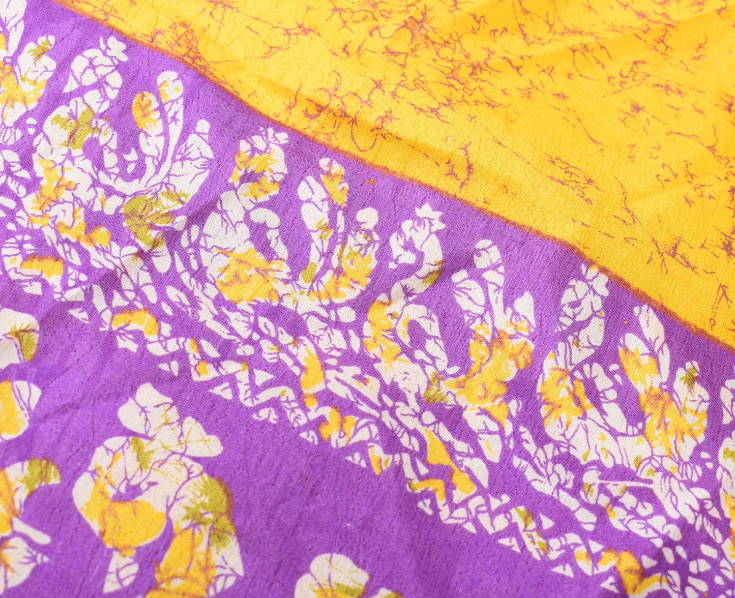 Sushila Vintage Art Silk Saree MagicWrap Reversible Skirt Butterfly Print Dress
