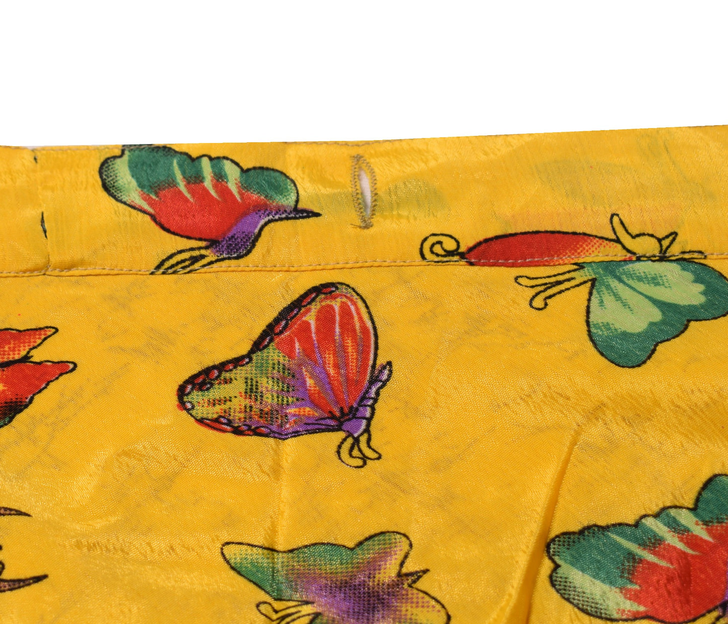 Sushila Vintage Art Silk Saree MagicWrap Reversible Skirt Butterfly Print Dress