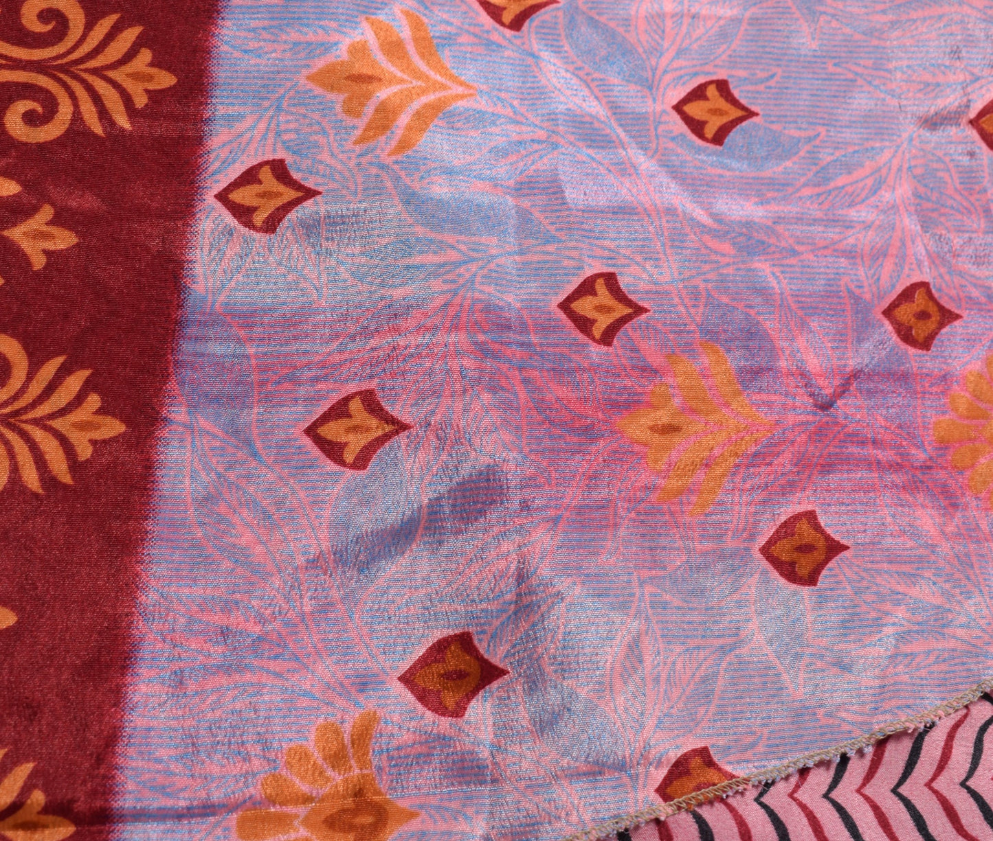 Sushila Vintage Art Silk Saree Magic Wrap Reversible Skirt Beach Dress Pink Boho