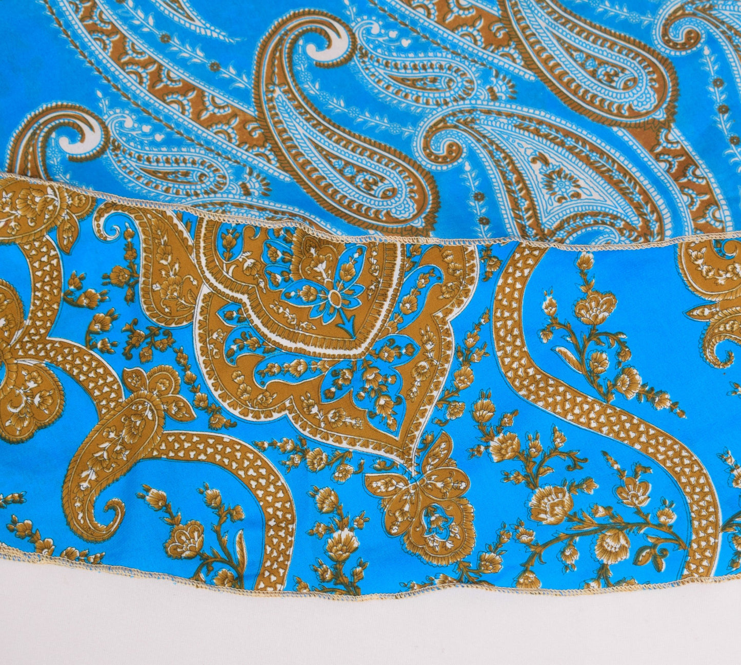 Sushila Vintage Art Silk Saree Magic Wrap Reversible Skirt Turquoise Blue Dress