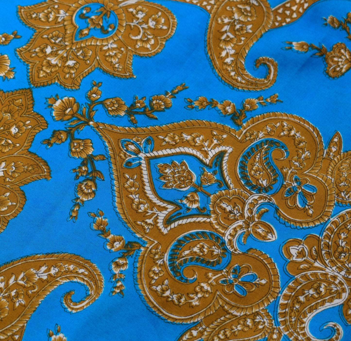 Sushila Vintage Art Silk Saree Magic Wrap Reversible Skirt Turquoise Blue Dress