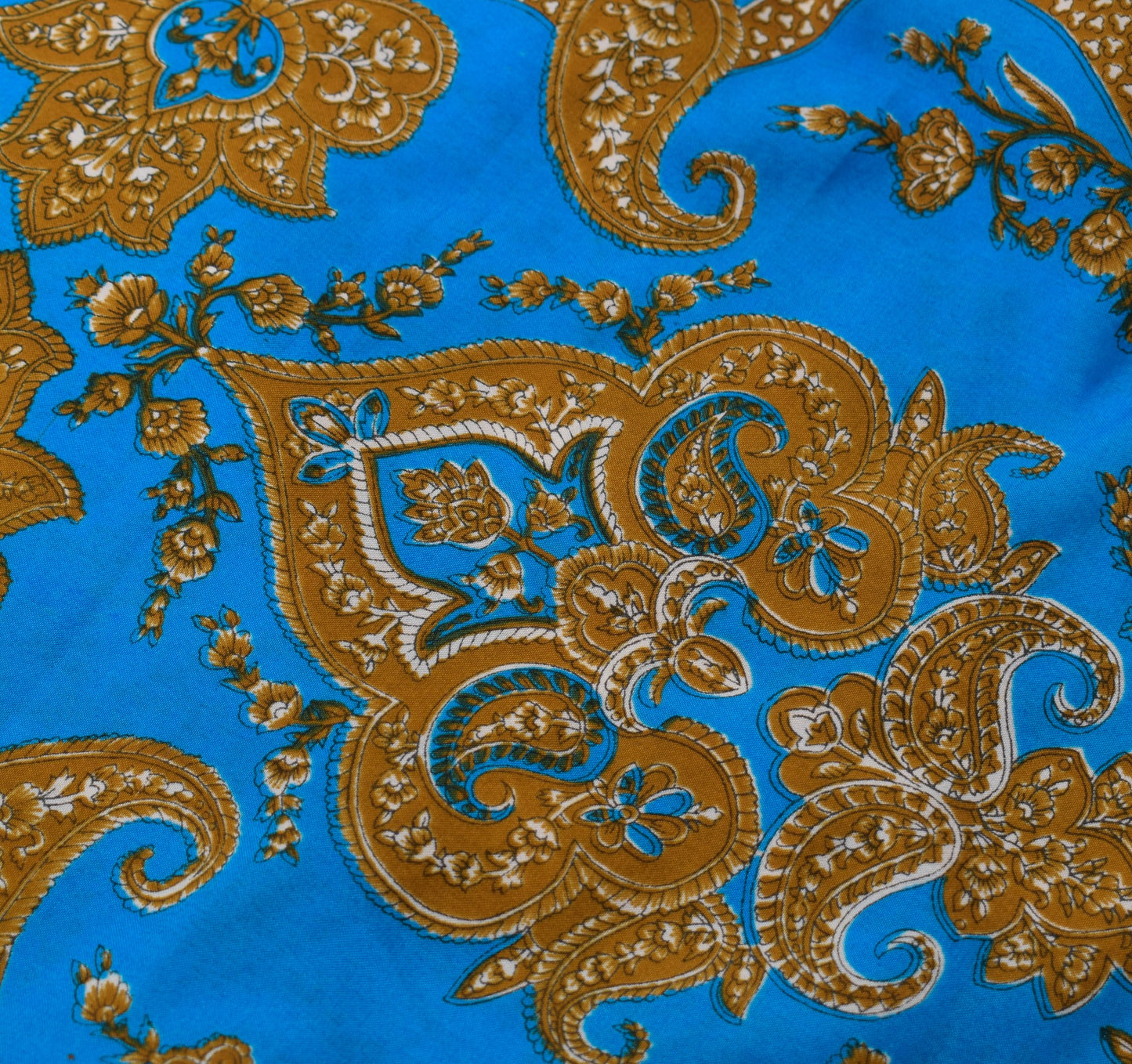 Sushila Vintage Art Silk Saree Magic Wrap Reversible Skirt Turquoise Blue Dress