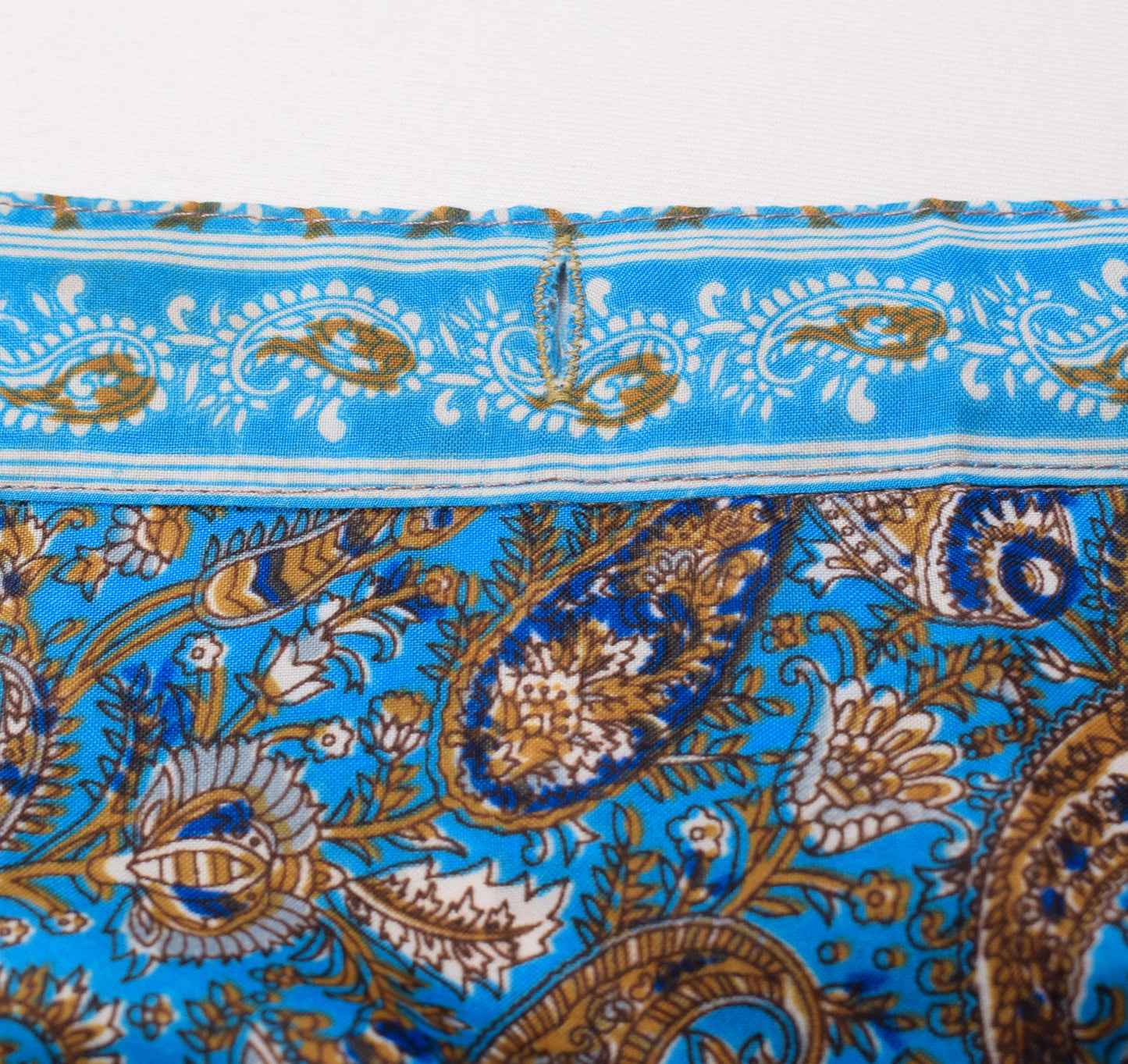 Sushila Vintage Art Silk Saree Magic Wrap Reversible Skirt Turquoise Blue Dress