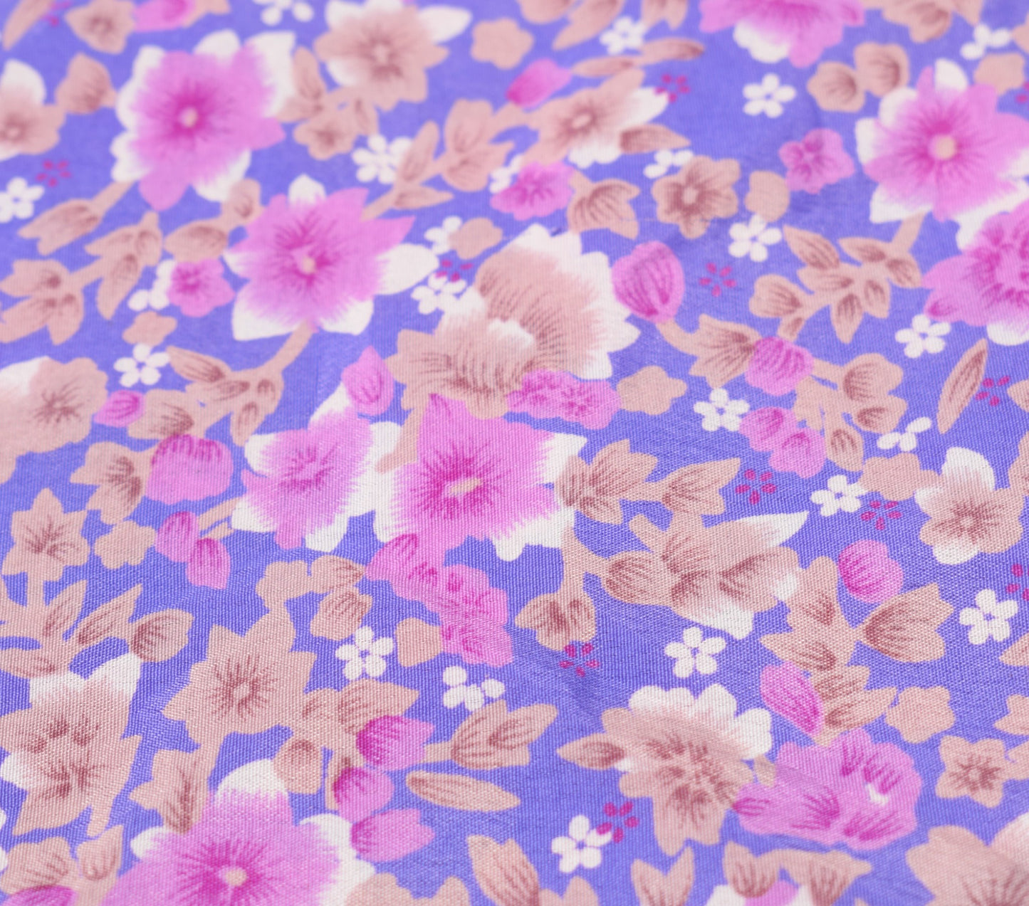 Sushila Vintage Art Silk Saree Magic Wrap Reversible Skirt Floral Purple Beach Dress