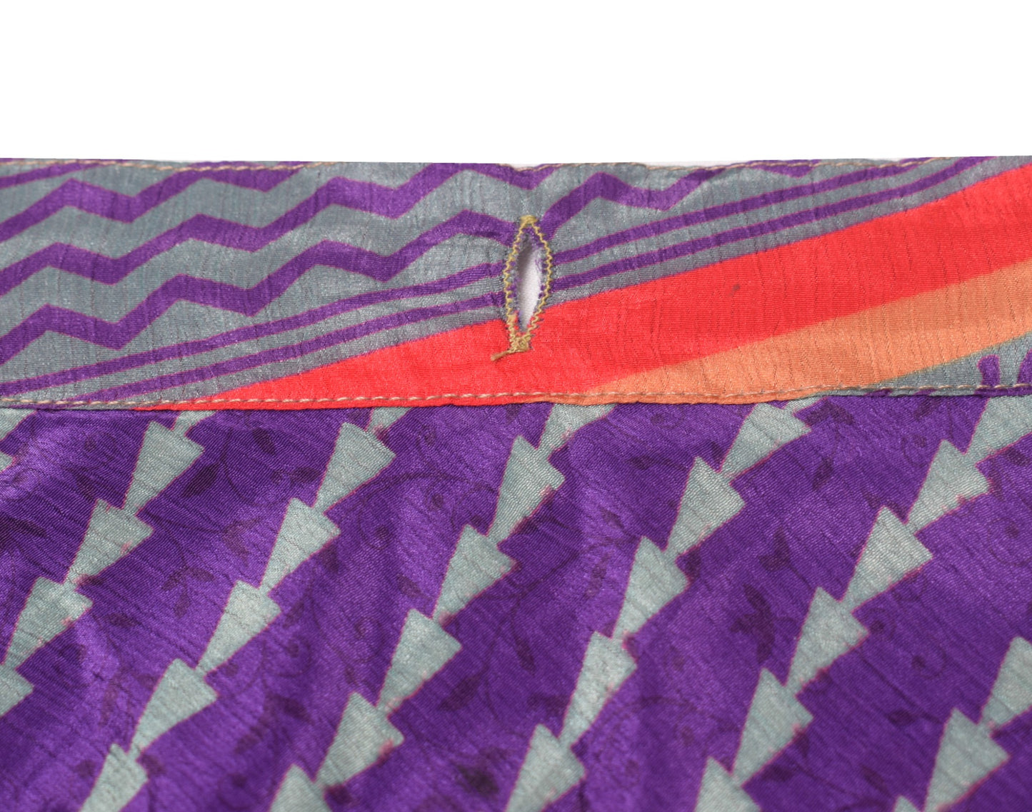 Sushila Vintage Art Silk Saree Magic Wrap Reversible Skirt Floral Purple Beach Dress