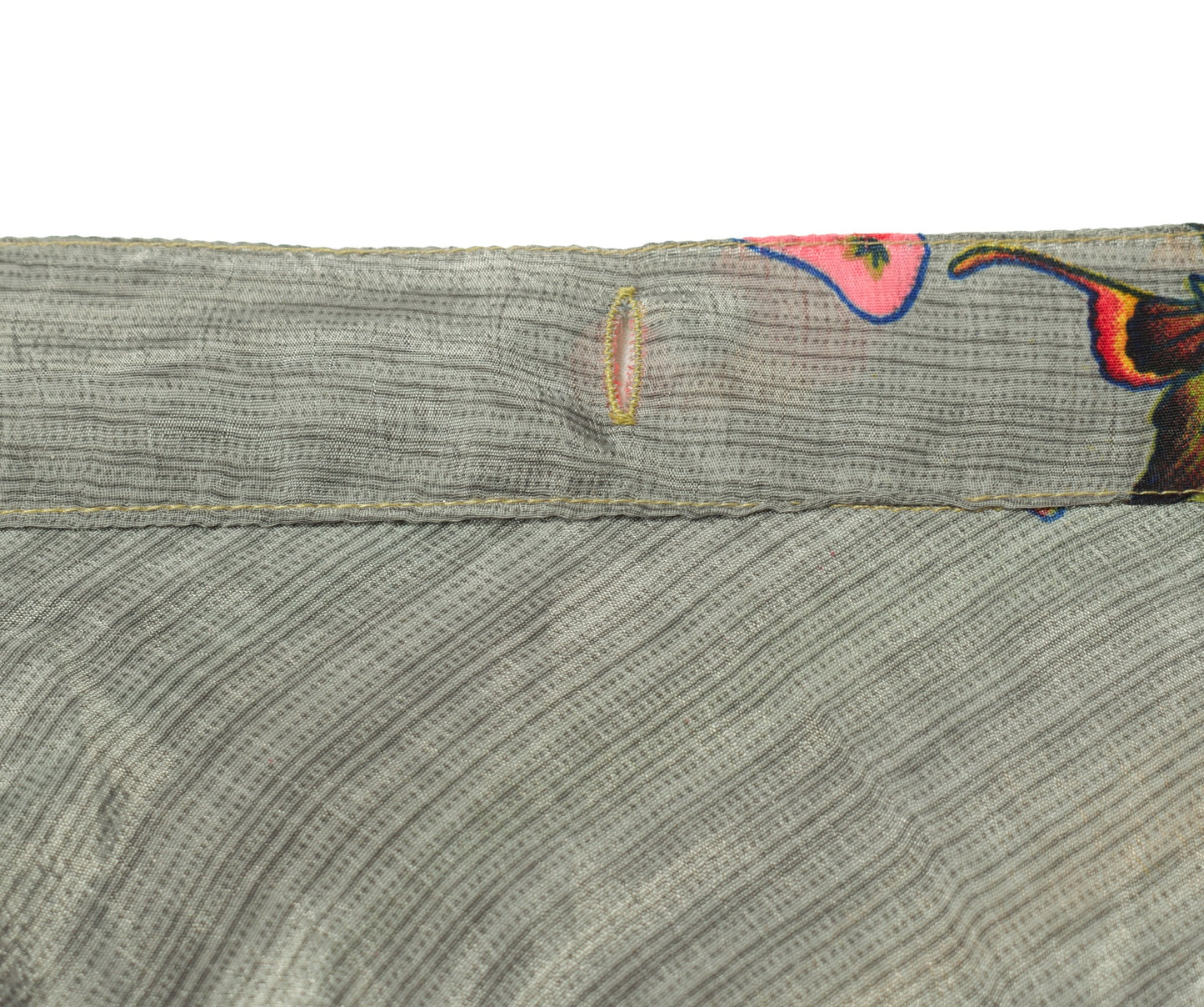 Sushila Vintage Gray Green Saree Magic Wrap Reversible Skirt Art Silk Beach Dress