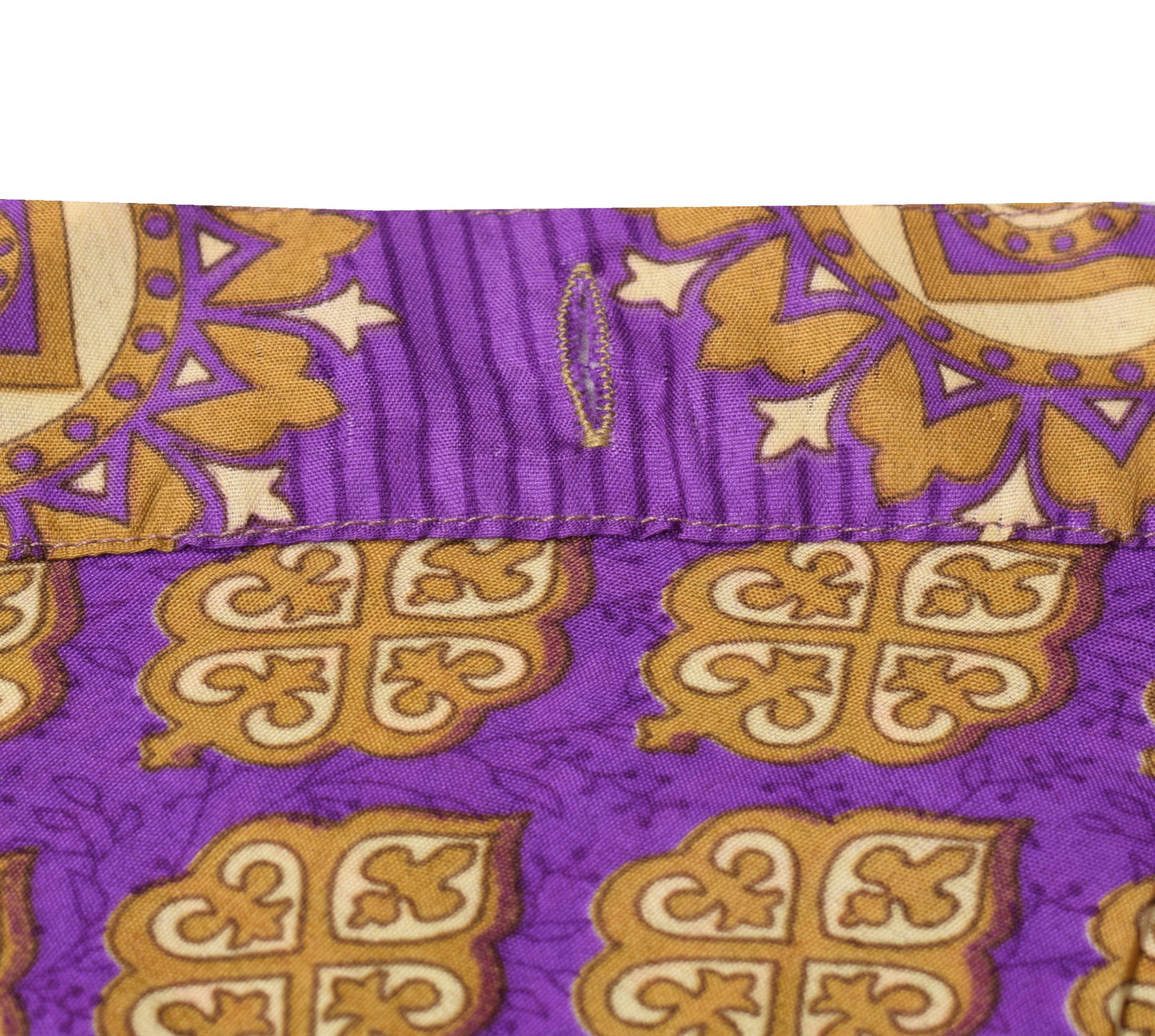 Sushila Vintage Purple Saree Magic Wrap Reversible Skirt Art Silk Beach Dress Hippie