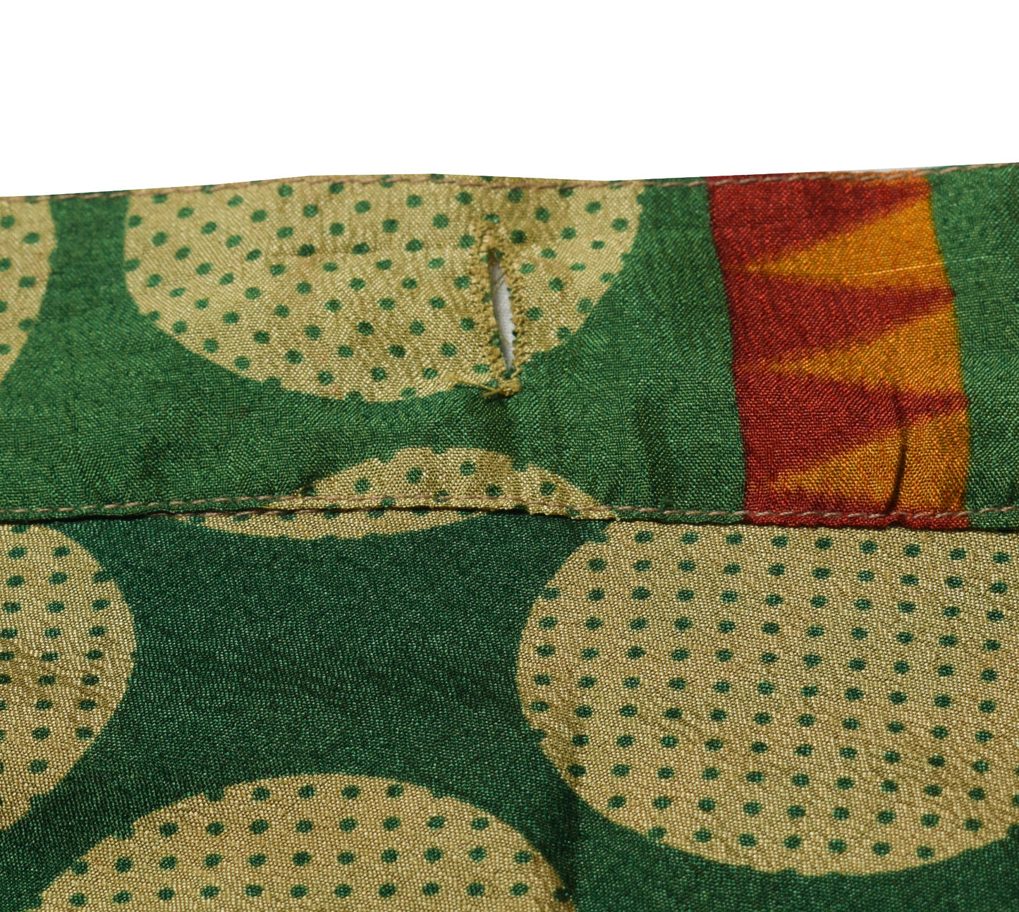 Sushila Vintage Art Silk Saree Magic Wrap Reversible Floral Green Skirt Beach Dress
