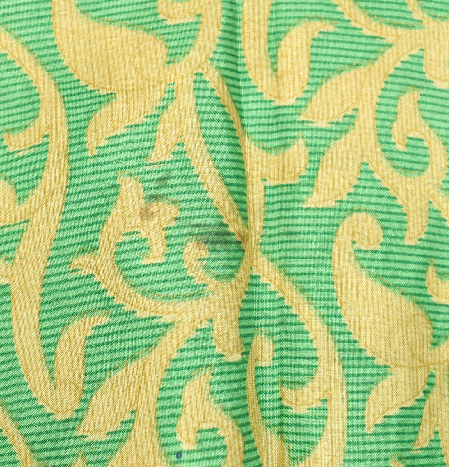 Sushila Vintage Art Silk Saree Magic Wrap Reversible Floral Green Skirt Beach Dress