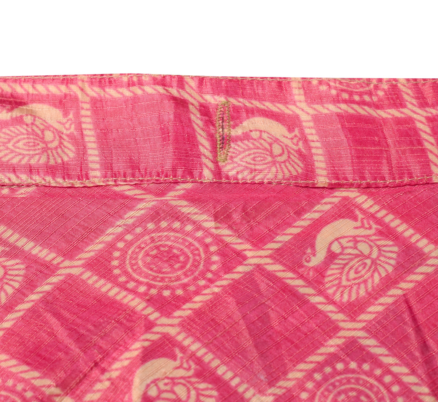 Sushila Vintage Magic Wrap Reversible Skirt Ikat Print Art Silk Saree Beach Dress