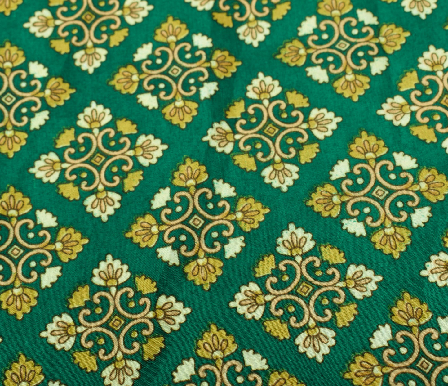 Sushila Vintage Art Silk Saree Magic Wrap Reversible Skirt Green Floral Beach Dress