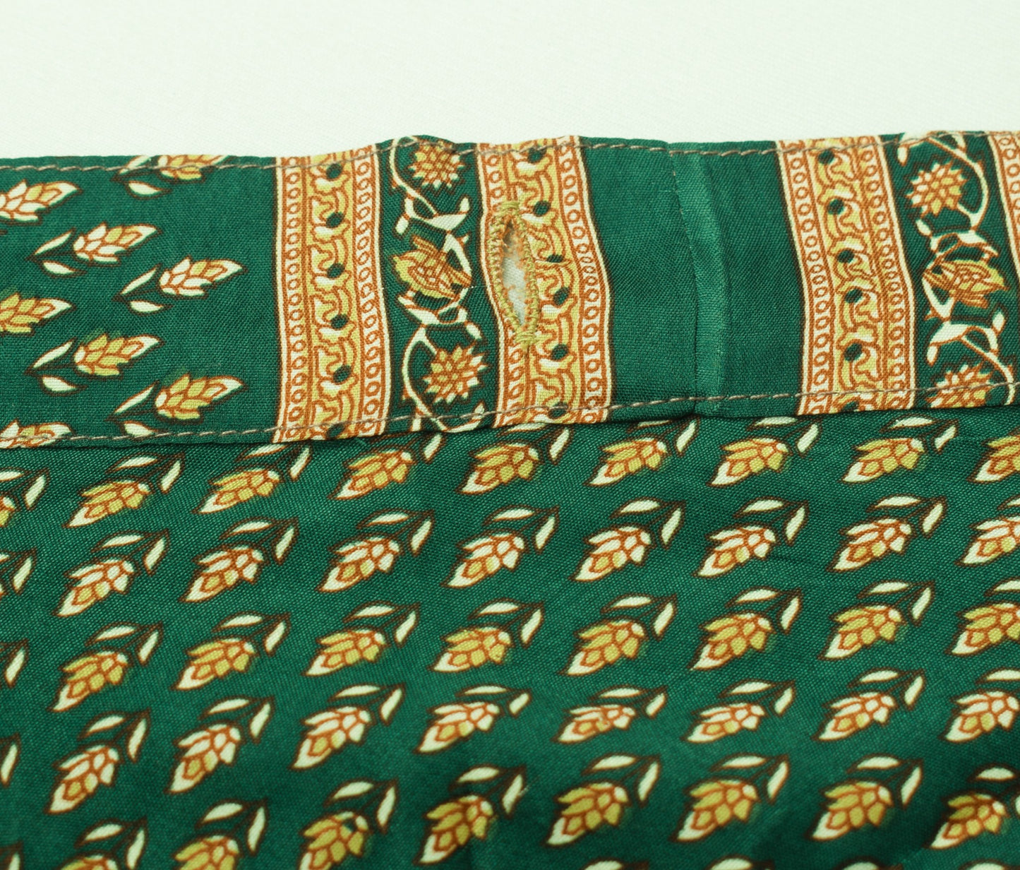Sushila Vintage Art Silk Saree Magic Wrap Reversible Skirt Green Floral Beach Dress