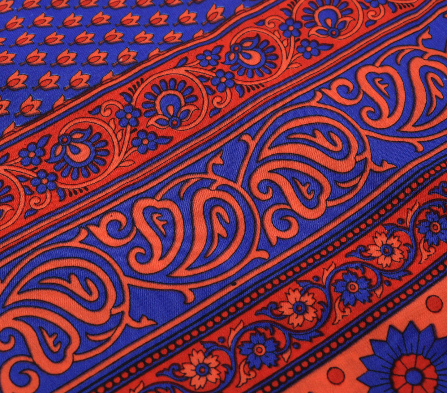 Sushila Vintage Saree Magic Wrap Reversible Skirt Blue Art Silk Beach Dress Boho
