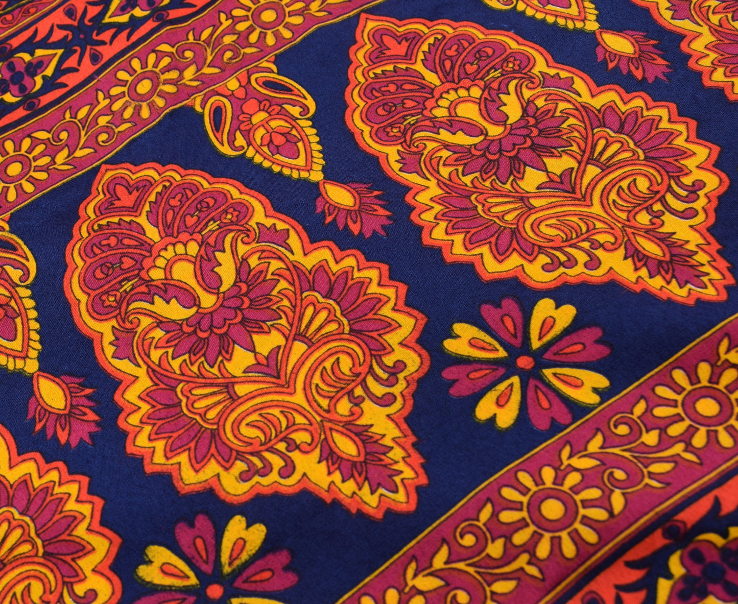 Sushila Vintage Saree Magic Wrap Reversible Skirt Blue Art Silk Beach Dress Boho