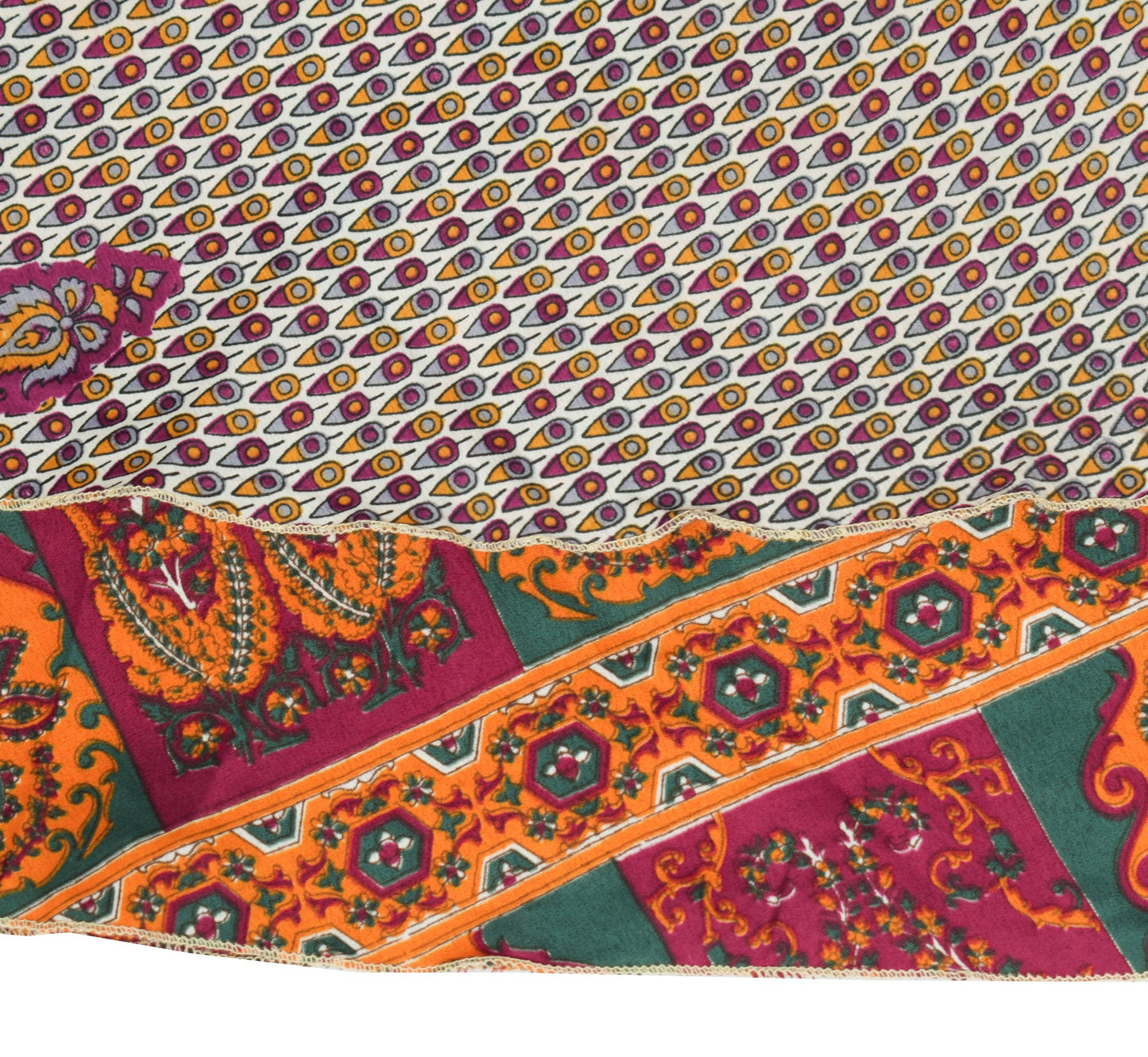 Sushila Vintage Art Silk Saree Magic Wrap Reversible Skirt Beach Dress Magenta
