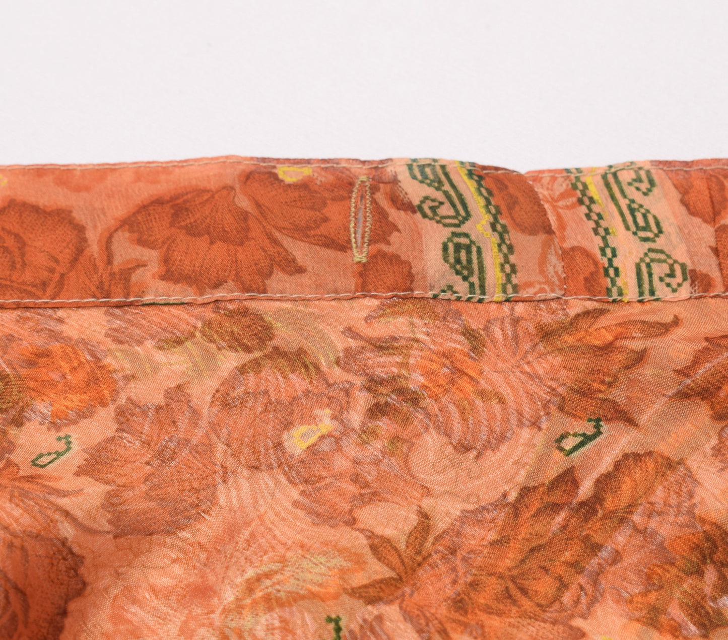 Sushila Vintage Art Silk Saree Brown Magic Wrap Reversible Skirt Beach Dress