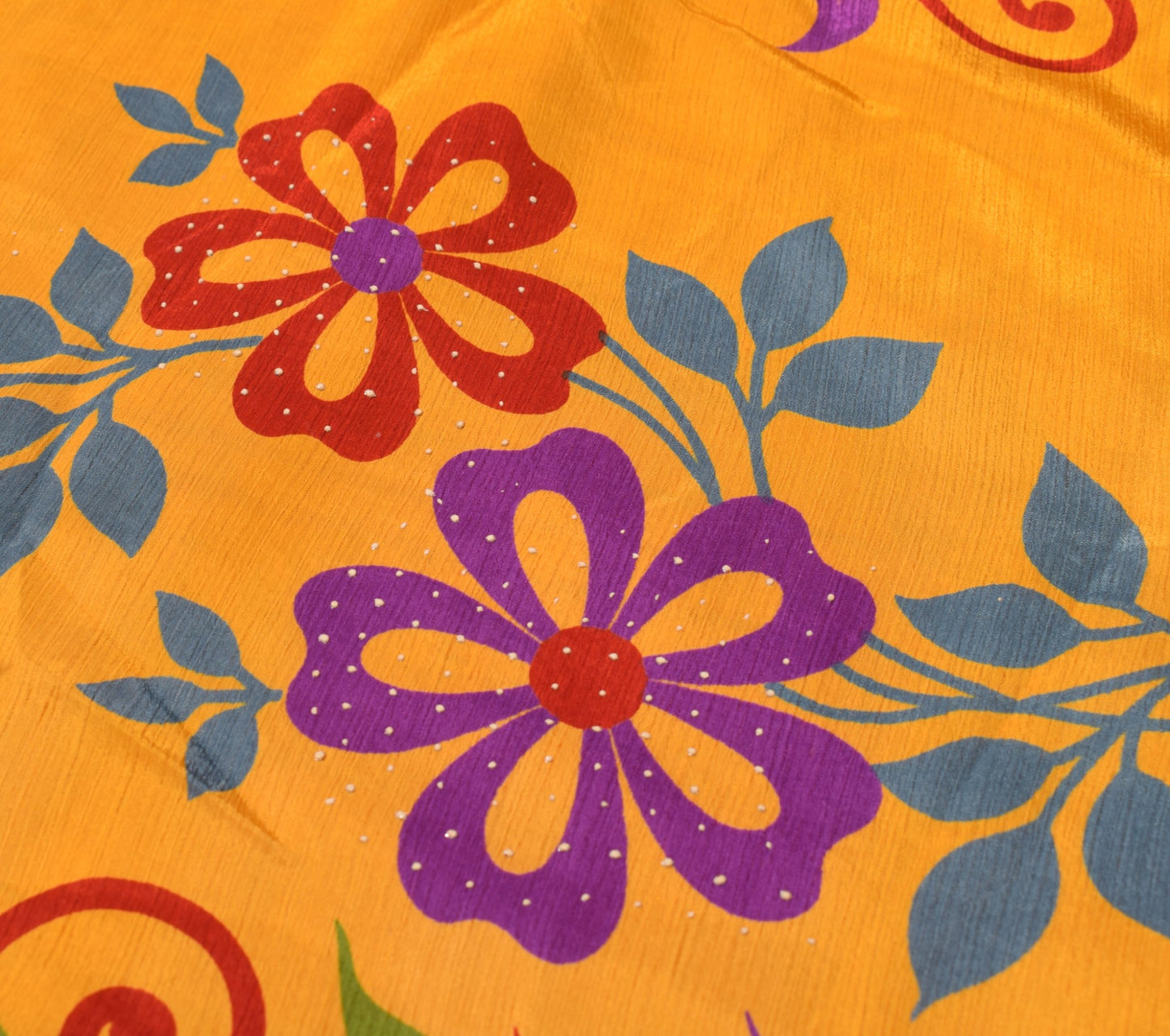 Sushila Vintage Art Silk Saree Magic Wrap Yellow Reversible Skirt Beach Dress
