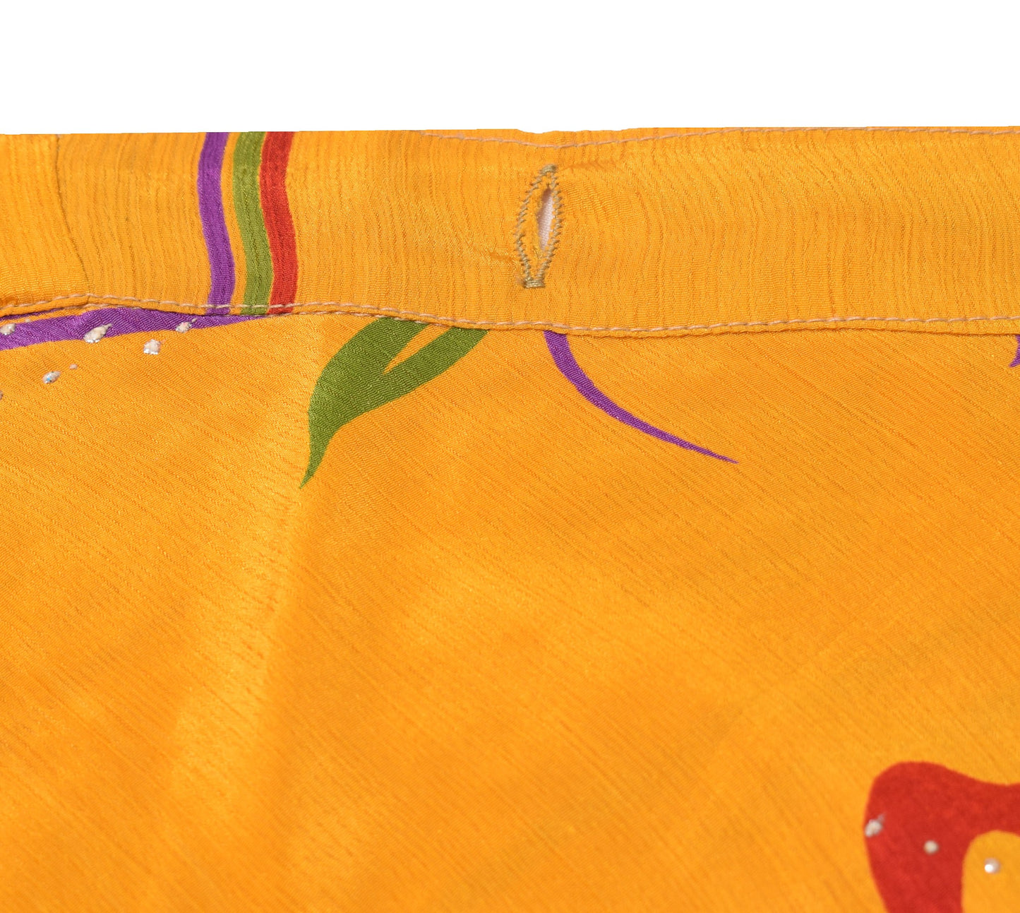 Sushila Vintage Art Silk Saree Magic Wrap Yellow Reversible Skirt Beach Dress