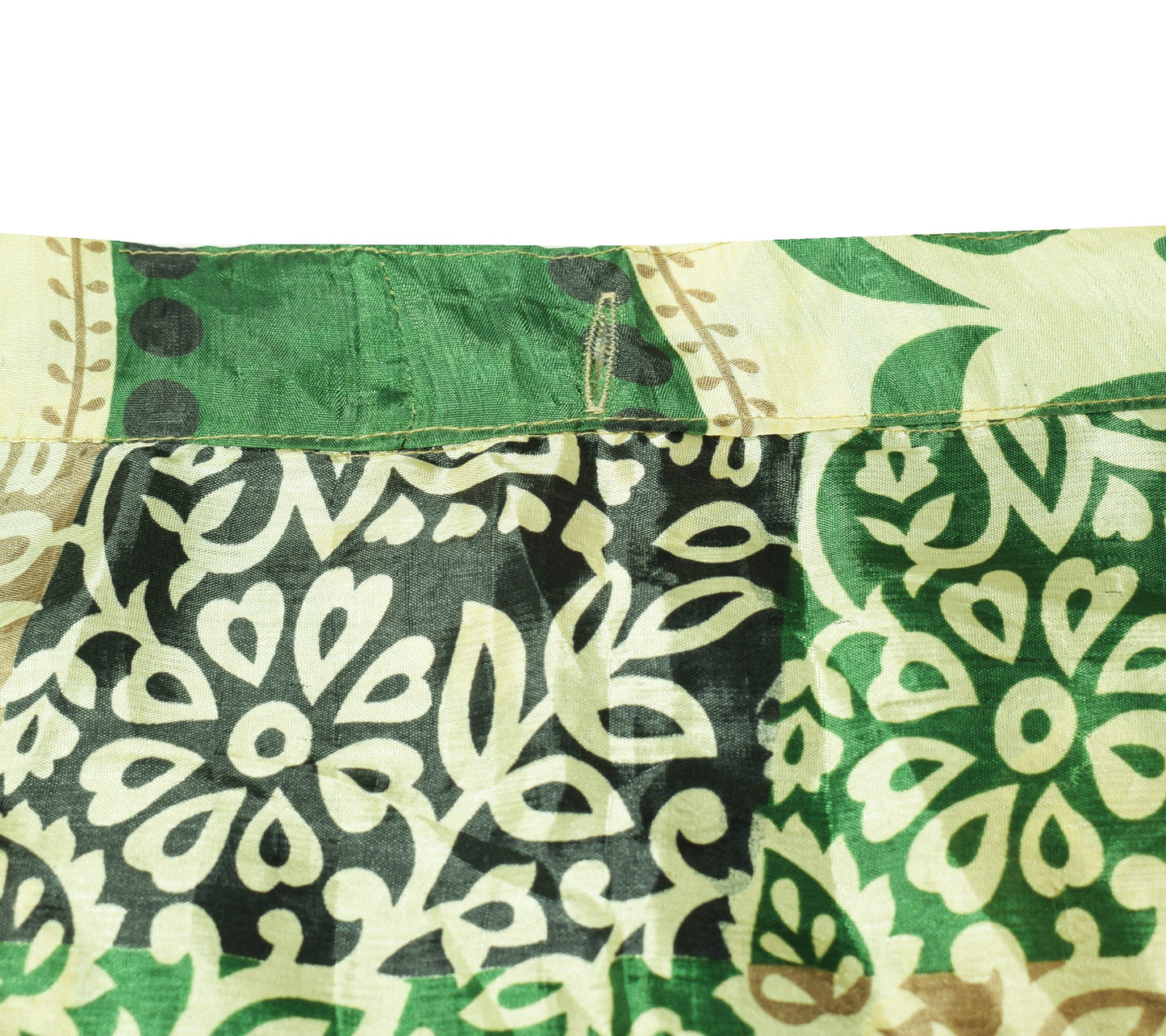 Sushila Vintage Art Silk Saree Dark Green MagicWrap Reversible Skirt BeachDress