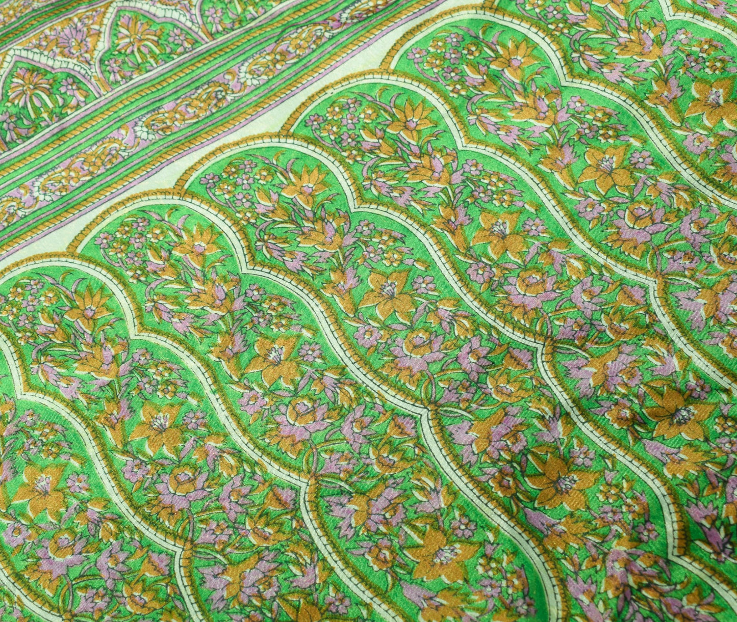 Sushila Vintage Art Silk Saree Magic Wrap Cow Print Reversible Skirt Dress Boho