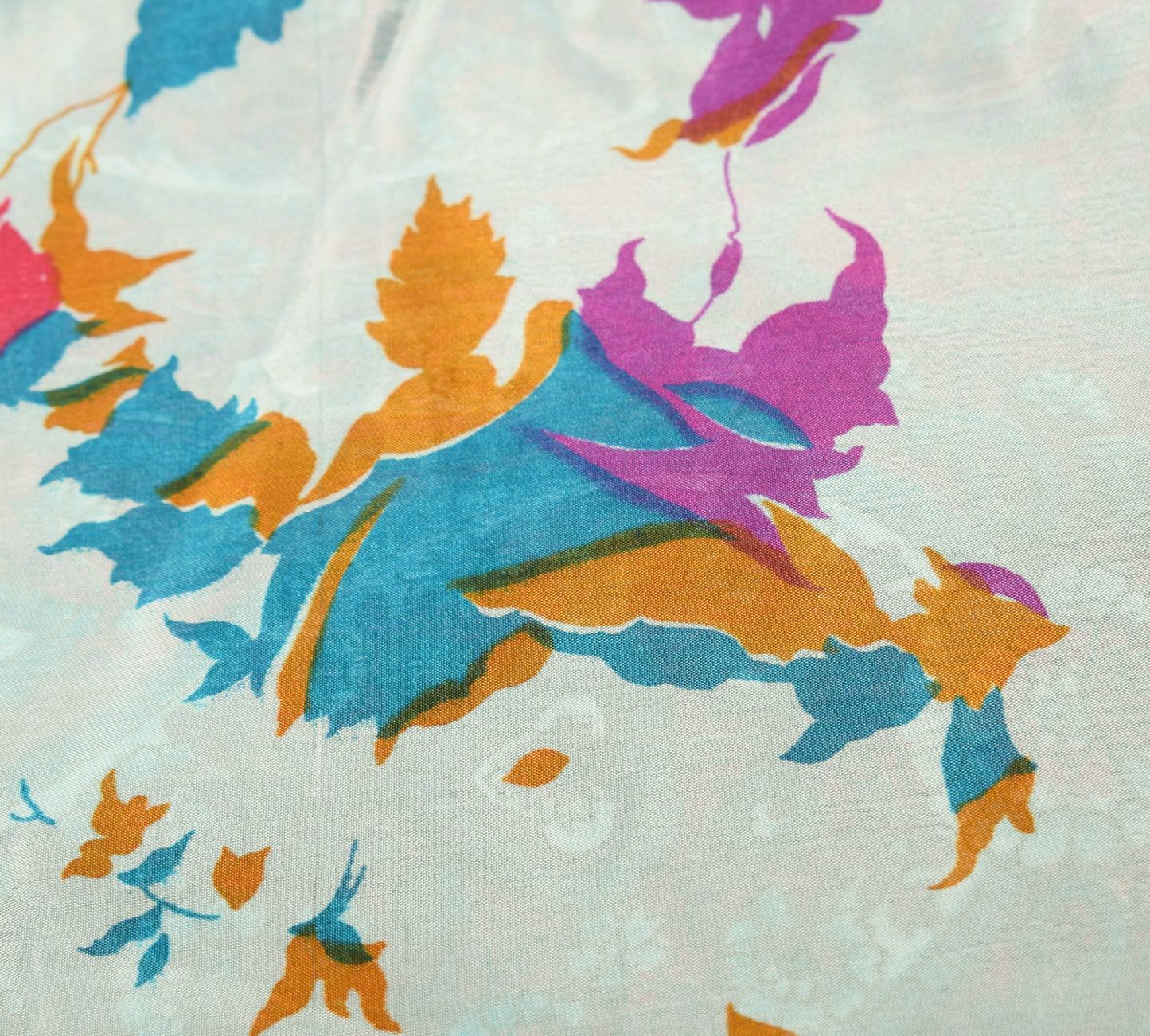 Sushila Vintage Sky Blue Art Silk Saree Magic Wrap Reversible Skirt Beach Dress