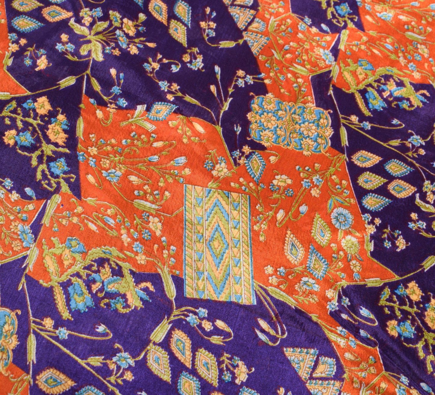 Sushila Vintage Purple Art Silk Saree Magic Wrap Reversible Skirt Beach Dress