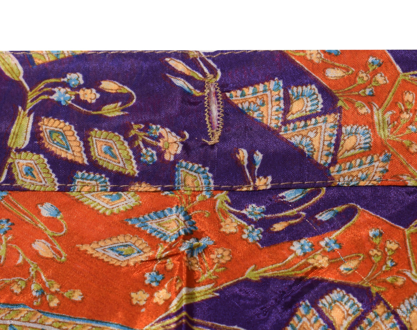 Sushila Vintage Purple Art Silk Saree Magic Wrap Reversible Skirt Beach Dress